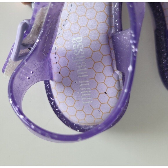 Melissa Mar Girl's Open-toe Butterfly Jelly Glitter Lilac Sandals Size 8 - Picture 4 of 9